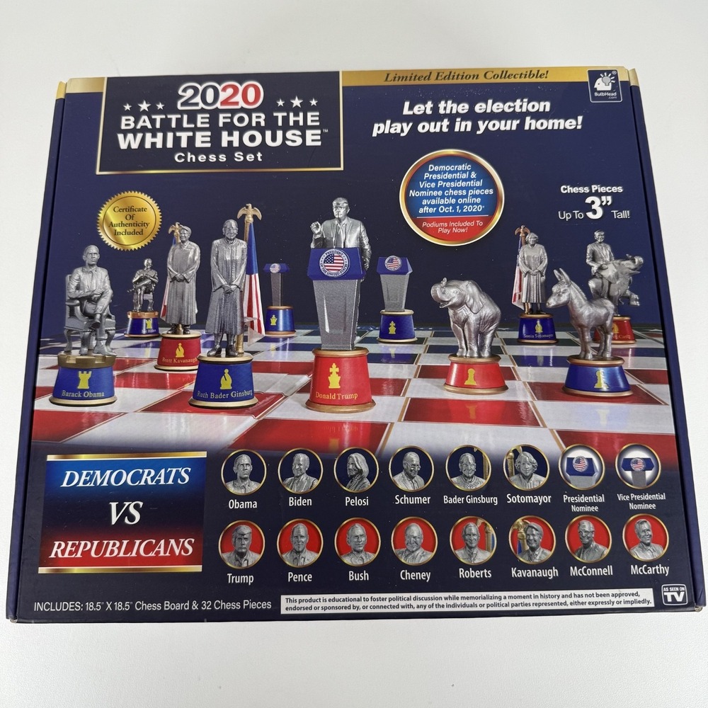 2020‎ Battle for the White House Chess Set: Dems Vs Republicans Trump 2024 Maga